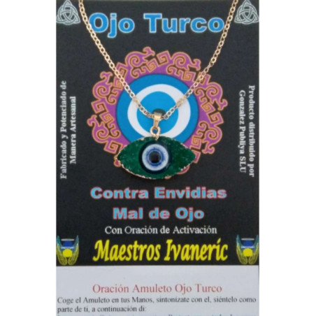 Amuleto Ojo Turco de Resina con Metal, Verde