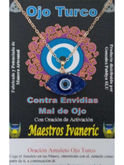 Amuleto Ojo Turco de Resina con Metal, Azul