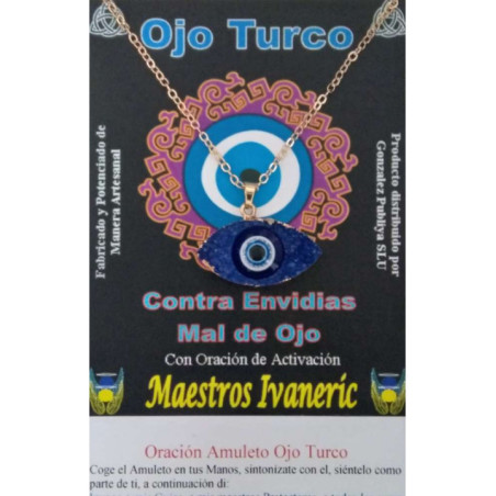 Amuleto Ojo Turco de Resina con Metal, Azul