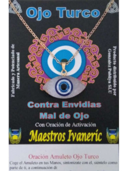 Amuleto Ojo Turco de Resina con Metal, Blanco