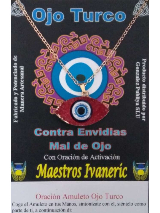 Amuleto Ojo Turco de Resina con Metal, Rojo