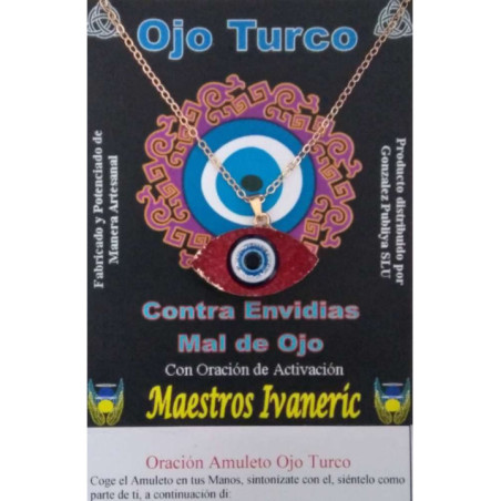 Amuleto Ojo Turco de Resina con Metal, Rojo