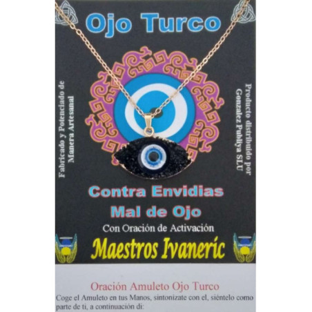Amuleto Ojo Turco de Resina con Metal, Negro