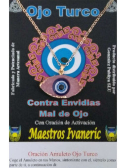 Amuleto Ojo Turco de Resina con Metal, Rosa