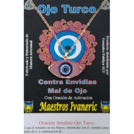 Amuleto Ojo Turco de Resina con Metal, Rosa