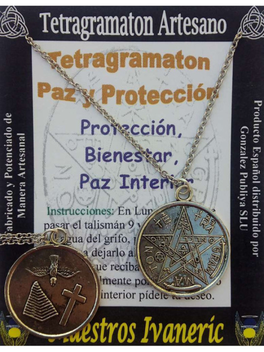Amuleto Tetragramaton Paz y Protección