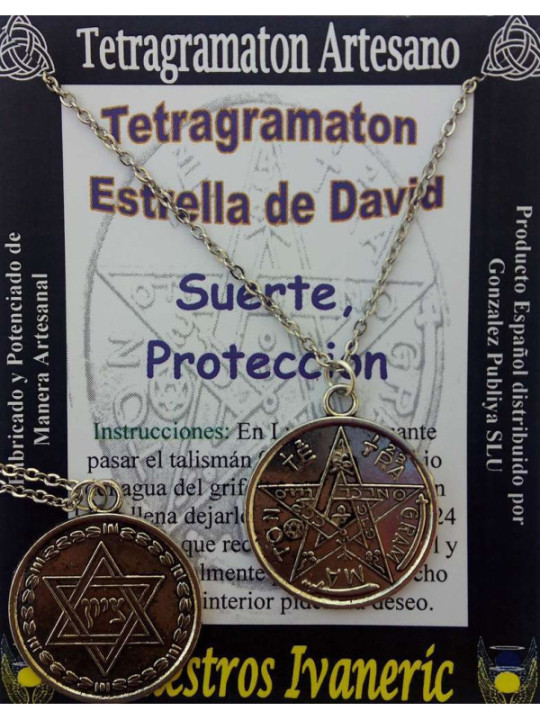 Oferta Especial Amuleto Tetragramaton Estrella de David