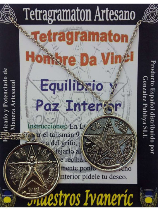 Amuleto Tetragramaton Hombre Da Vinci