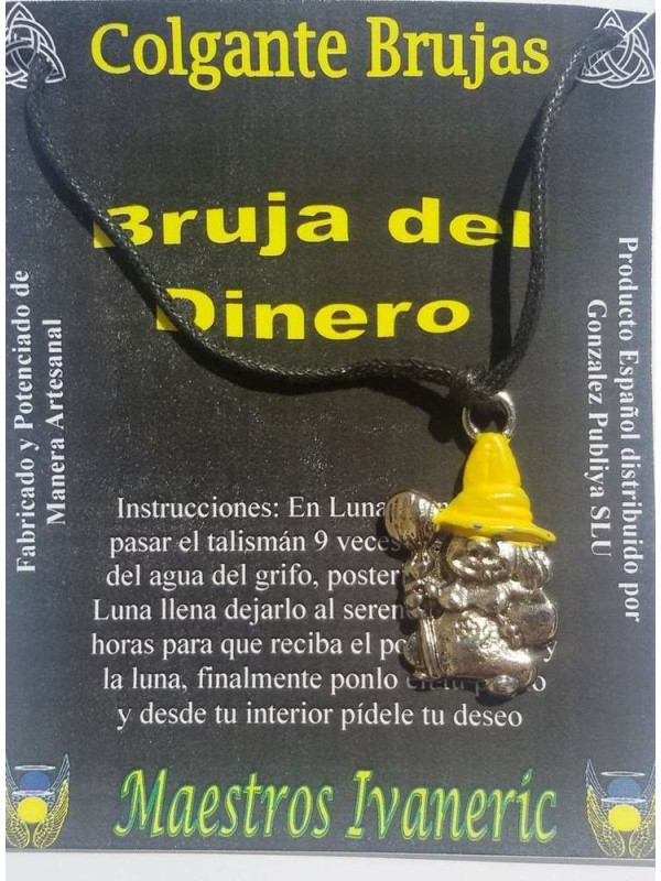 Amuleto Bruja del Dinero, 3 centímetros