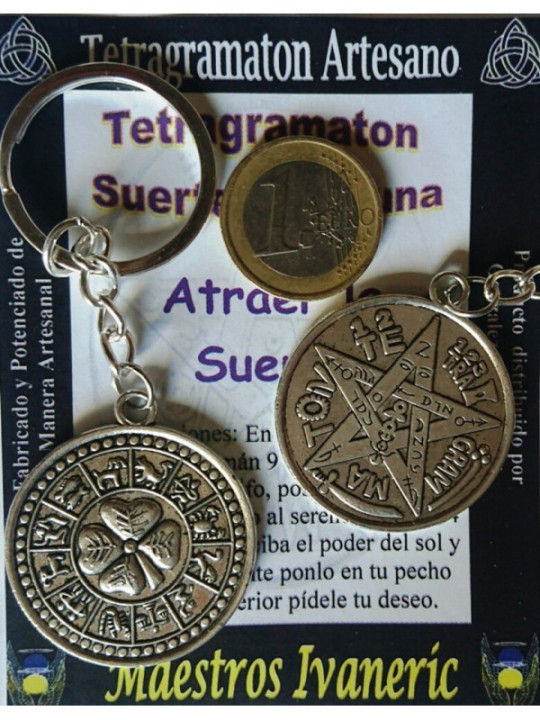 Amuleto Llavero Tetragramatón. Suerte y Prosperidad