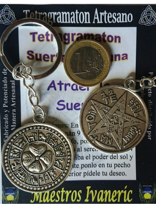 Amuleto Llavero Tetragramatón. Suerte y Prosperidad