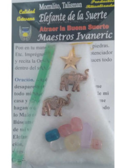 Poderoso Amuleto Morralito Elefante de la Buena Suerte