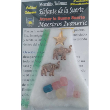 Poderoso Amuleto Morralito Elefante de la Buena Suerte