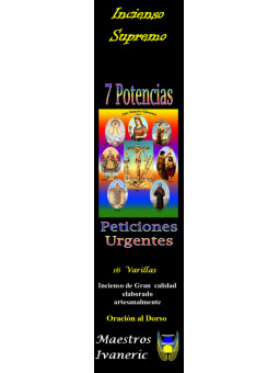 Incienso Supremo de Santería 7 Potencias, Con Oración