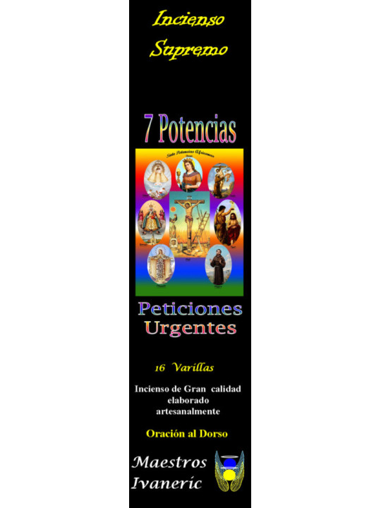 Incienso Supremo de Santería 7 Potencias, Con Oración