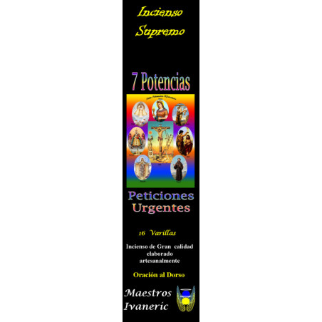 Incienso Supremo de Santería 7 Potencias, Con Oración