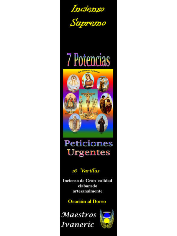Incienso Supremo de Santería 7 Potencias, Con Oración
