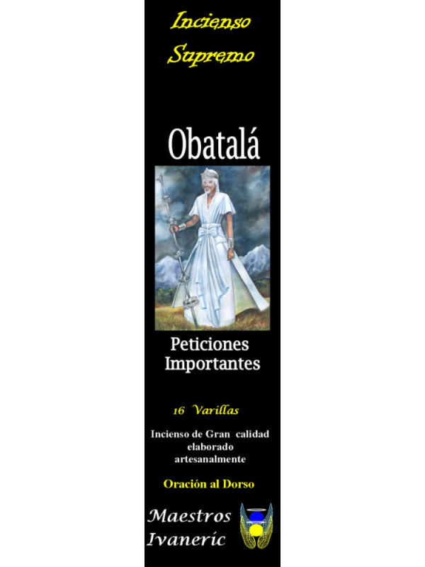 Incienso Supremo de Santería Obatalá, Con Oración