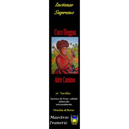 Incienso Supremo de Santería Coco Eleggua, Con Oración