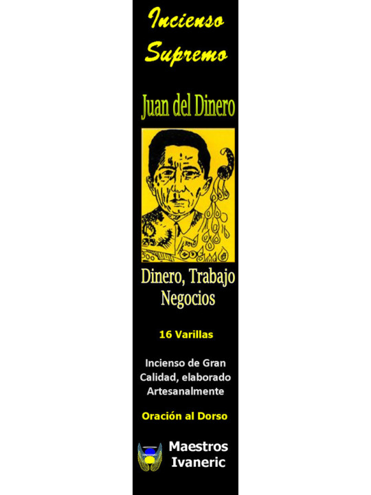 Incienso Supremo de Propósito Juan del Dinero, Con Oración