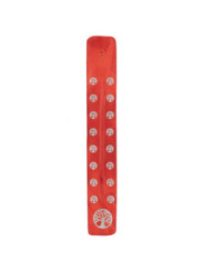 Soporte de Incienso Rojo de Madera Diseño Árbol de la Vida