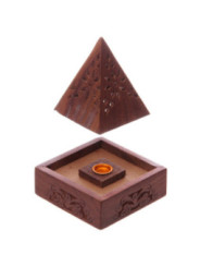 Caja quemador de Incienso, Pirámide de Madera Sheesham, (Comprando 3 a 2,40)