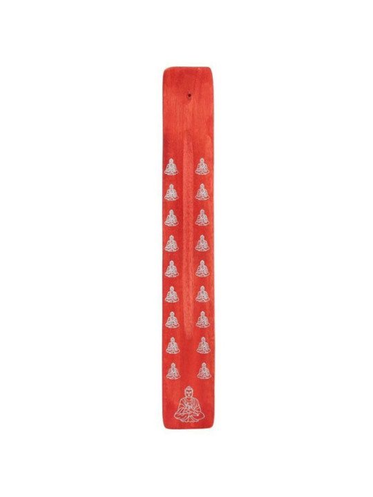 Soporte de Incienso Rojo de Madera Diseño Buda