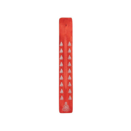 Soporte de Incienso Rojo de Madera Diseño Buda
