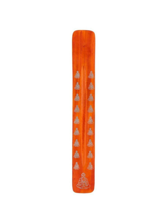 Soporte de Incienso Naranja de Madera Diseño Buda