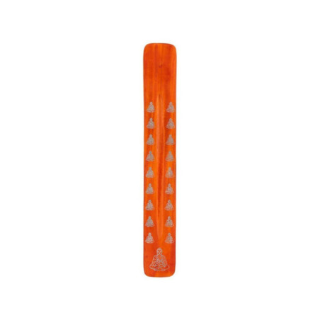 Soporte de Incienso Naranja de Madera Diseño Buda