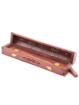 Caja Madera de Sheesham Quemador de Incienso Elefantes