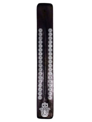 Soporte de Incienso Negro de Madera Diseño Mano de Fátima