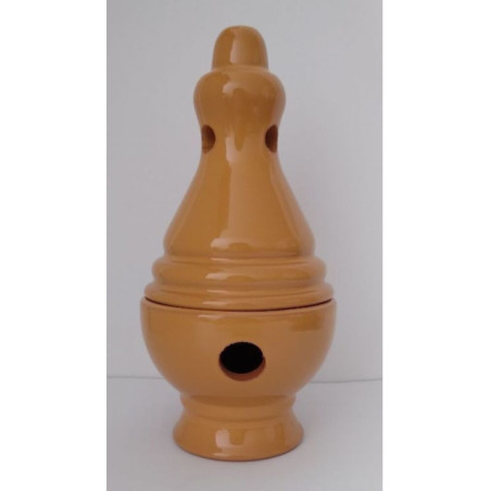 Incensario Artesanal Esmaltado Amarillo Botafumeiro 17 cm