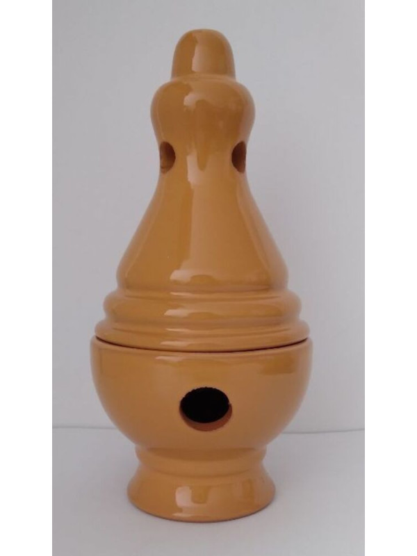Incensario Artesanal Esmaltado Amarillo Botafumeiro 17 cm