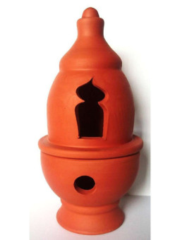 Incensario Artesanal de Barro 19cm