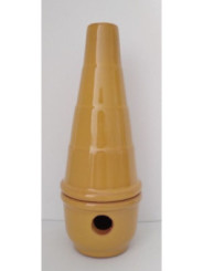 Incensario Artesanal Cartuja Esmaltado Amarillo 18cm