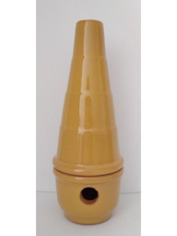Incensario Artesanal Cartuja Esmaltado Amarillo 18cm