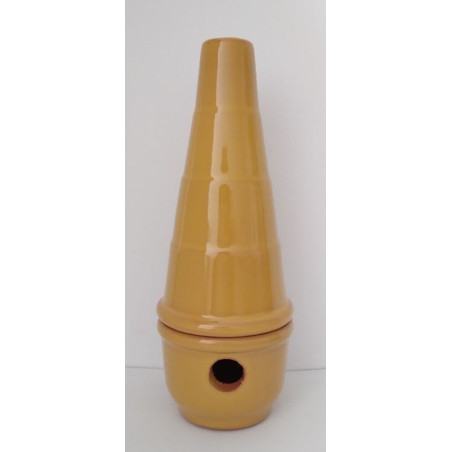 Incensario Artesanal Cartuja Esmaltado Amarillo 18cm