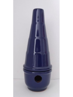 Incensario Artesanal Cartuja Esmaltado Azul 18cm