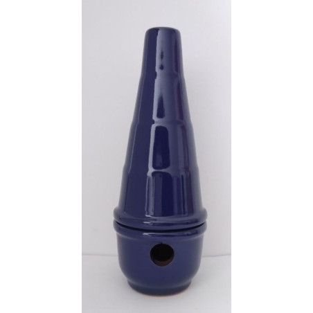 Incensario Artesanal Cartuja Esmaltado Azul 18cm