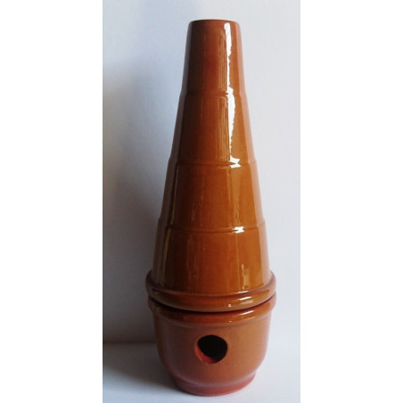 Incensario Artesanal Cartuja Esmaltado Marrón 18cm