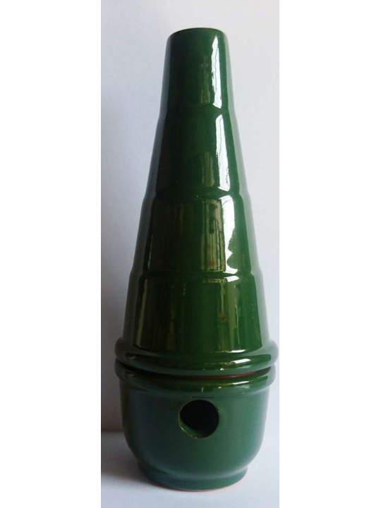 Incensario Artesanal Cartuja Esmaltado Verde 18cm