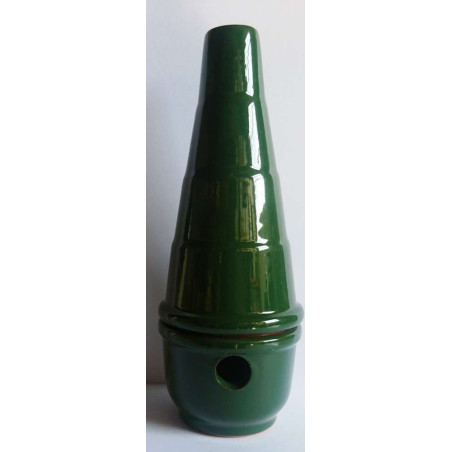 Incensario Artesanal Cartuja Esmaltado Verde 18cm