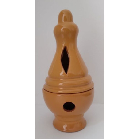 Incensario Artesanal Cofrade Esmaltado Amarillo 17cm