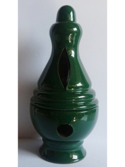 Incensario Artesanal Cofrade Esmaltado Verde. 17cm