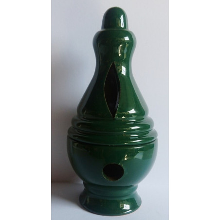 Incensario Artesanal Cofrade Esmaltado Verde. 17cm