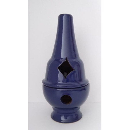 Incensario Artesanal Rombo Pintado Azul 17cm