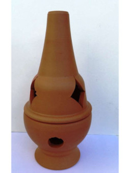 Incensario Artesanal de Barro Rombo 17 cm