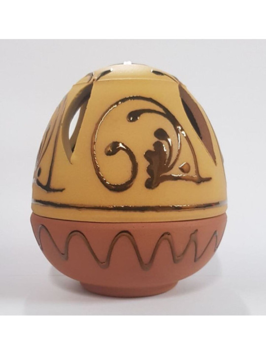 Incensario Artesanal Huevo Amarillo 10-12cm