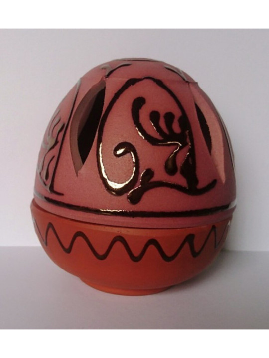 Incensario Artesanal Rosado Forma de Huevo10cm